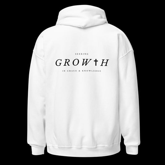 Growth White Unisex Hoodie